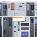 Elevator Control Panels with Buttons Digital Displays and Arrow Indicators in Various Designs 3d model