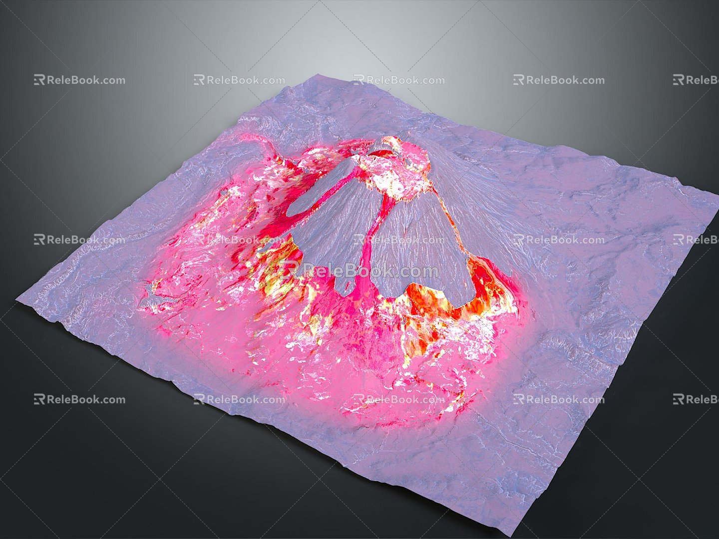 Volcanic Lava Lava Landform Lava Environment Ground Vein Volcanic Volcanic Island Terrain Mountain Landform 3d model