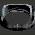 Sleeveless Striped Dress With Blue Vertical Lines And Fitted Design