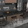 Modern Bar Chair Combination Open 3d model