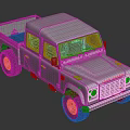 Silver Rugged Pickup Truck With Double Cab Open Cargo Bed And Off Road Tires