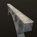 Stone Arch Bridge Structure With Multiple Arched Openings And Stone Construction 3d model