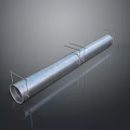 Industrial Cylindrical Metal Pipe With Shiny Surface And Mounting Brackets Design