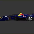 Red Bull Blue And Gray Race Car With Aerodynamic Design And Rear Wing