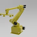 Industrial Robotic Arm Equipment with Yellow Mechanical Structure for Manufacturing Automation