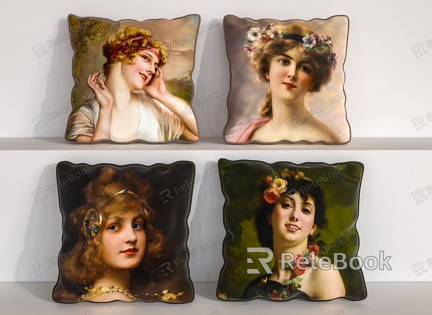 European oil painting figure pillow model