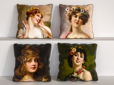 European oil painting figure pillow model