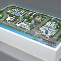 Urban Building Complex Featuring Modern High Rise Buildings Road Network Green Areas And Waterfront