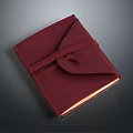 Dark Red Leather Notebook With Strap Design For Practical Daily Use 3d model