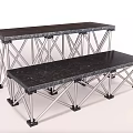 Foldable Display Stands With Metal Frame And Black Tabletop For Exhibition Use