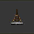 Rusty Oil Pump Mechanical Equipment With Metal Ladder On Concrete Base