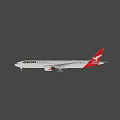 Qantas Passenger Airplane With White Body Red Tail And Spirit of Australia Livery