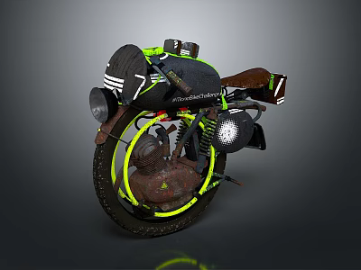 Vintage Adventure Motorcycle Featuring Brown Seat Yellow Reflective Tires And Luggage Bags 3d model