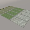 Well Designed Parking Lot Layout With Multiple Spaces Green White Sections And Yellow Markers