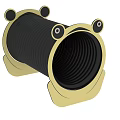 Frog Shaped Playground Equipment with Black Spiral Structure and Golden Edges for Kids