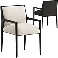 Modern Lounge Chairs With Beige Dark Gray Fabric And Black Metal Frame Design
