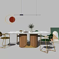 Light Luxury Dining Table and Chair Combination 3d model