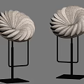 Modern Petal Shaped Bar Stools With Upholstered Seats And Black Metal Frames