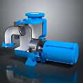 Blue Industrial Pump Equipment With Motor Housing And Base Structure
