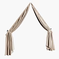 Beige Linen Curtain With Elegant Pleats And Tie Back For Interior Decoration