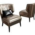 Single Sofa Casual Sofa Leather Sofa Backrest Sofa Pillow 3d model