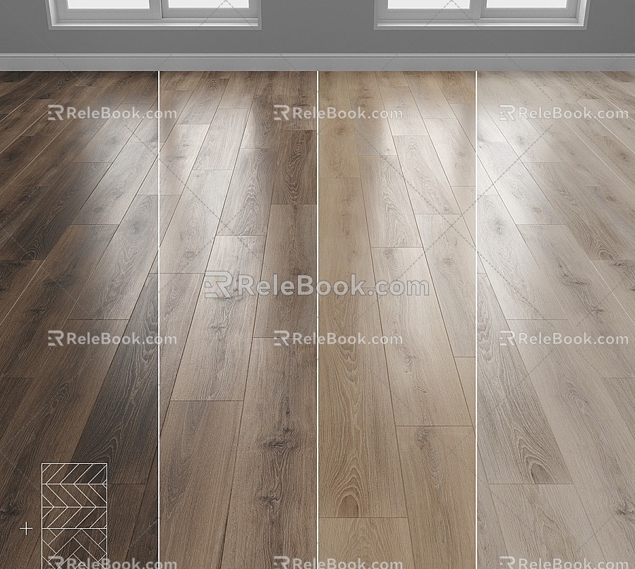 Modern parquet floor 3d model