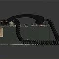 Vintage Green Portable Telephone With Black Handset Coiled Cord And Hanging Tag