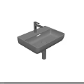 Modern White Pedestal Washbasin With Chrome Faucet Sleek Design And Clean Lines