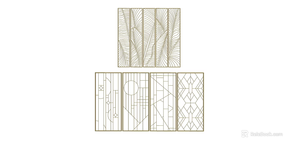 Decorative Modern Partition Design With Geometric Patterns And Abstract Motifs 3d model 