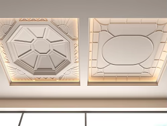 French Ceiling Gypsum Ceiling 3d model