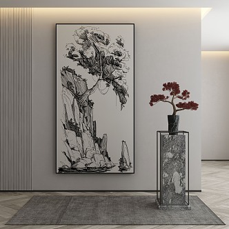 New Chinese Landscape Painting Decorative Painting 3d model