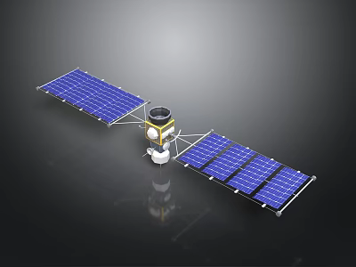 Advanced Satellite Spacecraft With Blue Solar Panels And Core Scientific Instruments 3d model