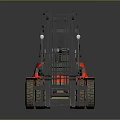 Red UniCarriers Forklift With Cabin Front Forks And Reflective Surface 3d model