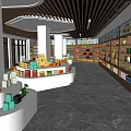 Modern Specialty Store Interior With Shelves Displaying Diverse Products Bright Lighting And Open Layout