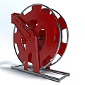 Red Heavy Duty Cable Reel With Sturdy Metal Stand For Industrial Hardware Tools