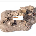 Pile of Natural Stone and Wood Debris with Rough Texture and Broken Pieces