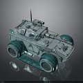 Detailed Armored Vehicle Model With Large Wheels Antenna And Weapon Turret