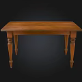 Solid Wood Rectangular Dining Table With Elegant Carved Legs Design 3d model