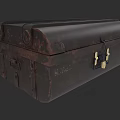 Vintage Rusty Trunk With Metal Lock Leather Top And Decorative Studs For Antique Storage