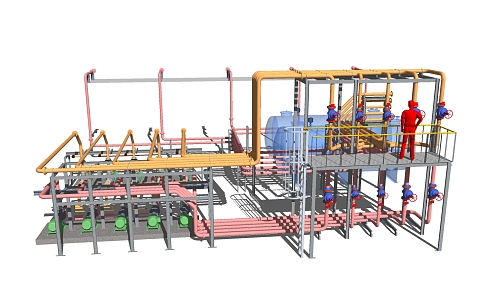 Industrial LOFT pipe factory pipe sewer pipe 3d model