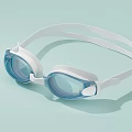 Modern Swimming Goggles With Blue Lenses White Frame And Comfortable Lightweight Design