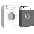 Washing Machines Modern Design With Front Load And White Silver Colors