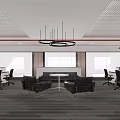 Public Office Space With Rows Of Chairs Projection Screen And Bright Ceiling Lighting
