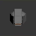 Gray Mechanical Weapon Turret With Multiple Orange Barrels And Rotating Metal Base Structure 3d model