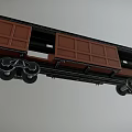 Vintage Brown Train Carriage With Wooden Exterior Windows And Metal Wheels