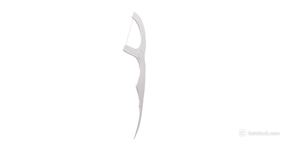 White Disposable Dental Flosser Oral Care Tool With Plastic Handle For Clean Teeth 3d model 
