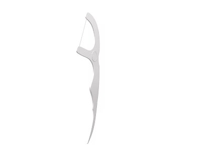 White Disposable Dental Flosser Oral Care Tool With Plastic Handle For Clean Teeth 3d model