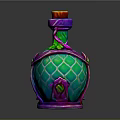 Lifestyle Product Purple Blue Bottle With Red Cap Green Decorations Purple Straps And Green Gemstones
