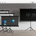 Modern projection screen bracket projection screen combination 3d model
