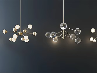 Modern special-shaped chandelier fashion chandelier lamp combination 3d model